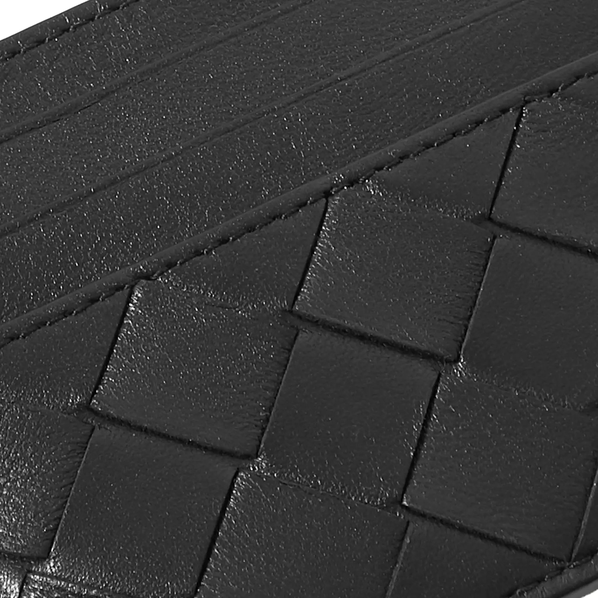 Detailed View of Bottega Veneta Intrecciato Black Card Case 743209VCPQ38803